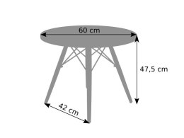 Stolik okrągły PARIS DTW 60 cm biały