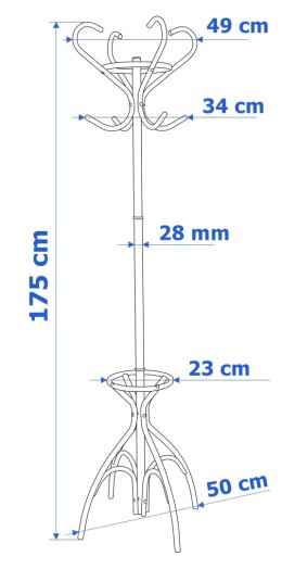 Wieszak stojący Livio czarny 173 cm