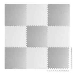 Piankowa mata puzzle biało-szara 60 x 60 cm 9 szt