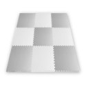 Piankowa mata puzzle biało-szara 60 x 60 cm 9 szt