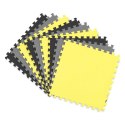 Mata piankowa puzzle 180x180cm 9 szt szaro żółta