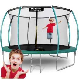 Trampolina ogrodowa 12ft/374cm z siatką, profilowanymi słupkami i drabinką Neo-Sport Neo-Sport