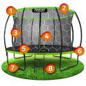 Trampolina ogrodowa profilowana 12ft/374cm z siatką wewnętrzną Neo-Sport