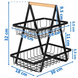 Kosz na owoce dwupoziomowy FRUT czarny