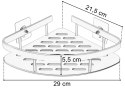 Półka narożna LUSAKA srebrna do łazienki