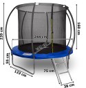 Trampolina z siatką i drabinką HENZEN 244 cm niebieska FT 8