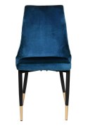Krzesło welurowe tapicerowane Vermont Velvet granatowe