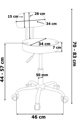 Taboret fryzjerski kosmetyczny Gamma biały