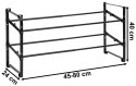 Półka na buty regulowana rozsuwana NAVIA 2 poziomy