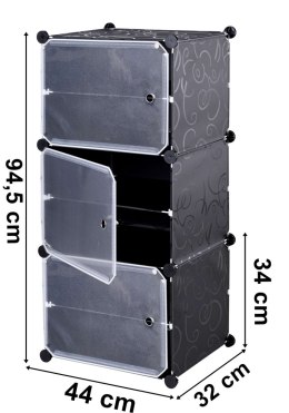 Szafka na buty modułowa garderoba Pola czarna