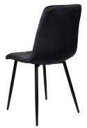 Krzesło welurowe tapicerowane Madison Velvet czarne