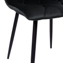 Krzesło welurowe tapicerowane Madison Velvet czarne