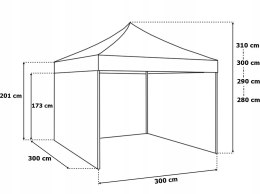 Pawilon handlowy ekspresowy 3x3 m 3 ściany biały